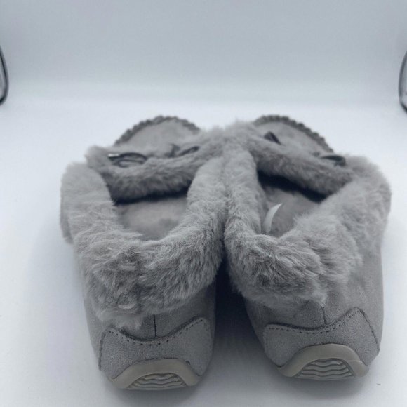 NAUTICA Women's FAUX FUR LINED step in slippers w/sole in GRAY sz 9 US -  VGUC - Picture 3 of 7